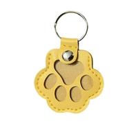 MotiveTech Schlüssel mit Pfotendesign für Haustier Schlüsselanhänger, Andenken Aus PU Zum Selbermachen Und Als Gedenken, Gelb