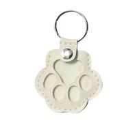 MotiveTech Schlüsselanhänger mit Tierhaaren, Fänger, Kunstleder, Taschenanhänger, Anhänger für, Geschenk, Weiß