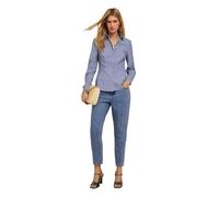 Motivi: Hemdbluse aus gestreiftem Popeline Blau 40 Autum Winter 24