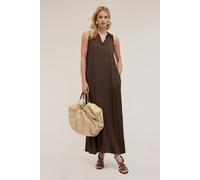 Motivi Long Dress With Satin Collar Brown Größe: S | Maxikleider Outlet | Damen | Braun