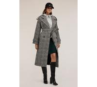 Motivi Mixed Wool Coat In Check Pattern Grey Größe: 38 | Trench Coats Outlet | Damen | Grau