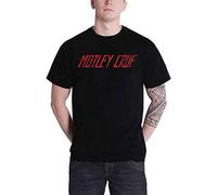 Motley Crue Classic Distressed Band Logo offiziell Herren Nue Schwarz T Shirt