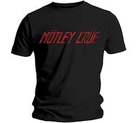 Motley Crue T-Shirt Unisex Distressed Logo Black L