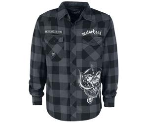 Motörhead Brandit Bastards - Checkshirt Langarmhemd schwarz grau in S