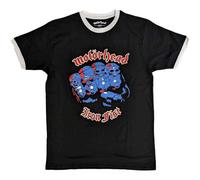 Motörhead Ringer T Shirt Iron Fist Band Logo Nue offiziell Unisex Schwarz L