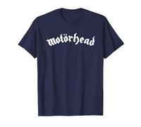 Motörhead White Logo On Navy T-Shirt, Herren, Marineblau, L