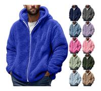 motorad jacke männer Fleecejacke Herren Jacke Herren Kapuzenjacke Warm Fleece Winterjacke Blouson Softshelljacke Einfarbiger übergangsjacke Winter Trainingsjacke Bequem Fit Sweatjacke hardshelljacken