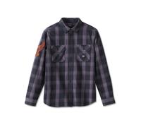 Motorbreath LS Shirt Black Plaid langarm Hemd, L L schwarz grau