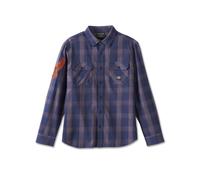 Motorbreath LS Shirt Blue Plaid langarm Hemd, XL XL blau grau