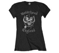 Motorhead England Diamante Logo Skinny Fit T Shirt L