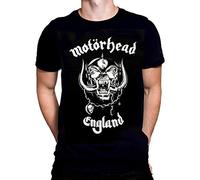 Motorhead England Herren T-Shirt Offizielle Fanartikel Rocker Biker Mode Schwarz Baumwolle Kurzarm Crew Tee Shirt (L)
