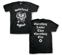 Motorhead Everything Louder Herren-T-Shirt, vorne und hinten, kurzärmelig, Vintage-Stil, Grafik-T-Shirt, Schwarz, Schwarz, XL