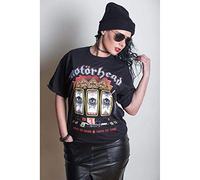 Motorhead Herren-T-Shirt mit Schlitzen, kurzärmelig, Schwarz , M