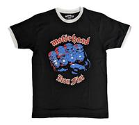 Motorhead Ringer T Shirt Iron Fist Band Logo Nue offiziell Unisex Schwarz L