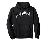 Motorrad Shopper Heartbeat Herzschlag Design Outfit Biker Pullover Hoodie