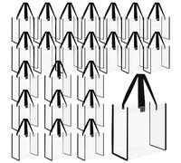 Mototo Transparente Tragetasche, Stadion-zugelassen, PVC-Kunststoff-Tragetasche mit Griffen, für Arbeit, Strand, Fitnessstudio, Sport, 30,5 x 30,5 x 15,2 cm, Transparent, 12x12x6 inches, 24 Stück