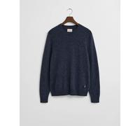 GANT Herren Mouliné Rundhalspullover aus Wollmix (XL) DARK NAVY MELANGE