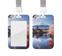 Mount Fuji, Ausweishalter mit Umhängeband, Kartenhalter, wasserdicht, vertikal, mit transparentem Fenster, Arbeitsabzeichen-Hülle für Büro, Ausweis, Kreditkarte