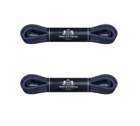 Mount Swiss 2 Paar gewachste runde Schnürsenkel aus Baumwolle als Schuhbänder für Halbschuhe und klassische Lederschuhe, robust 3 mm, reißfest, schmutz- und wasserabweisend, Navy/Dunkelblau, 120 cm
