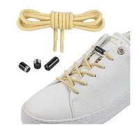 Mount Swiss - Elastische Schnürsenkel mit Metallkapseln Schnürsenkel ohne binden Schnellschnürsystem - 120cm individuell kürzbar - mit Kapseln für Sneaker, Laufschuhe, Sportschuhe Farbe Beige