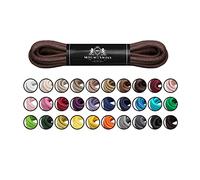 Mount Swiss Luxury Schuhbänder I Wasserabweisende und reißfeste Schnürsenkel rund ø 2-3 mm aus feiner Baumwolle/gewachst Farbe: Brown, Länge: 80 cm