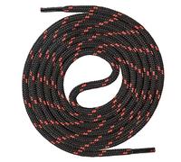 Mount Swiss runde Premium-Schnürsenkel für Arbeitsschuhe, Wanderschuhe und Trekkingschuhe - Polyester - ø 4,5 mm - sehr reißfest - Farbe Schwarz-Rot Länge 120cm