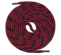Mount Swiss runde Schnürsenkel für Wanderschuhe, Trekkingschuhe und Arbeitsschuhe - extra reißfest - ø 5 mm Farbe Schwarz-Rot-m2 Länge 120cm