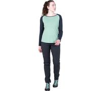 Mountain Equipment - Women's Redline L/S Tee - Longsleeve, Gr. XS 34, grün (LichenStripe/Cosmos)
