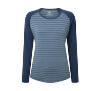 Mountain Equipment W Redline LS Tee, Bluefin Stripe - Denim / M - 12, Damen Kurzarmshirt