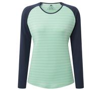 Mountain Equipment - Women's Redline L/S Tee - Longsleeve, Gr. S 36, grün (LichenStripe/Cosmos)