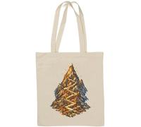 Mountain Made Of Books With Staircase Natural Cotton Tote Bag White
