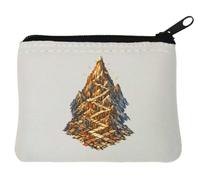 Mountain Made of Books with Staircase Neoprene Coin Purse Pouch 10x11cm White