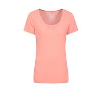 Mountain Warehouse Agra Damen-T-Shirt - Leichtes Damen-Sportshirt, schnell trocknendes, atmungsaktives, schweißableitendes - Wandern, Freizeit, Frühling Sommer Korallenrot Damengröße EU 36