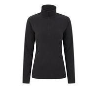 Mountain Warehouse Camber Half Zip Women's Fleece - Leichtes, warmes & kuscheliges Half Zip Sweatshirt Top - Frühling Sommer, Camping, Outdoor, Reisen & Wandern Schwarz (Plain) Small
