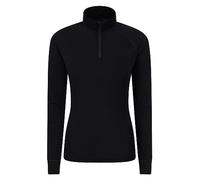 Mountain Warehouse Camber Half Zip Women's Fleece - Leichtes, warmes & kuscheliges Half Zip Sweatshirt Top - Frühling Sommer, Camping, Outdoor, Reisen & Wandern Schwarz (Plain) Medium