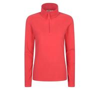 Mountain Warehouse Camber Half Zip Women's Fleece - Leichtes, warmes & kuscheliges Half Zip Sweatshirt Top - Ideal für Camping, Outdoor, Reisen & Wandern Aktiv Rot (Plain) Medium