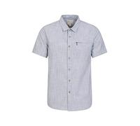 Mountain Warehouse Coconut Slub Texture Short-Sleeved Shirt - Leichtes Baumwoll-T-Shirt mit Tasche, Casual Wear - Frühling Sommer, Urlaub & Reisen Denim (Slub Textur) Medium