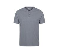 Mountain Warehouse Hasst Henley T-Shirt für Herren - Leichtes, Bequemes Oberteil mit Knopfausschnitt, Freizeitbekleidung - Frühling, Sommer, Strand, Spazieren, Wandern Kohle 2X-Large