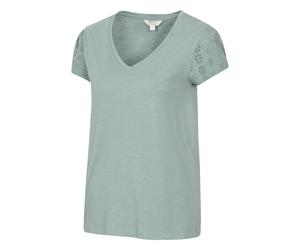 Mountain Warehouse - "Malaga" T-Shirt für Damen, Broderie-Ärmel (Khakigrün) EU 38 / UK 10