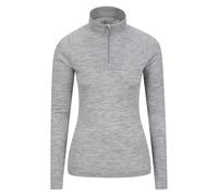 Mountain Warehouse Merino Damen Langarmshirt mit Reißverschluss II Hellgrau 38