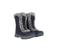 Mountain Warehouse Ohio Damen-Schneestiefel - Schneesichere Damen-Kunstfellschuhe, Getestet bis -20 °C, IsoTherm - Winter, Skifahren, Wintersport, Wandern Blau Damen-Schuhgröße 38 DE