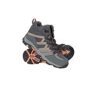 Mountain Warehouse Oscar Kinder-Wanderschuhe - Wildleder-Laufschuhe, Jungen und Mädchen, stabiler Grip, gefütterte Trekkingschuhe, knöchelhoch - Frühling Sommer Dunkel Grau Kinder-Schuhgröße 33 DE