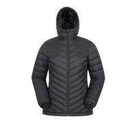Mountain Warehouse Seasons Gefütterte Damenjacke - Wasserbeständige jacke, Fronttaschen, verstellbare Bündchen und Kapuze mit Elastik - Frühling, Sommer Schwarz Damengröße EU 40
