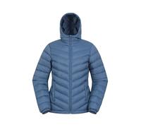 Mountain Warehouse Seasons Gefütterte Damenjacke - Wasserbeständige Winterjacke, Fronttaschen, verstellbare Bündchen und Kapuze mit Elastik Blau Damengröße EU 42