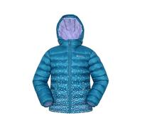 Mountain Warehouse Seasons Steppjacke für Kinder - Ultraleichte, warme, wasserdichte Steppjacke. Jungen & Mädchen Winterjacke mit Kapuze & Reißverschluss Blaugrün 7-8 Jahre