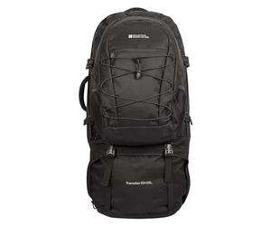 Mountain Warehouse Traveller Rucksack 80 L - Weicher Reiserucksack, Atmungsaktiver Tagesrucksack - Ideal für ganzjähriges Camping, Wandern, Draußen, Trekking Schwarz Einheitsgröße