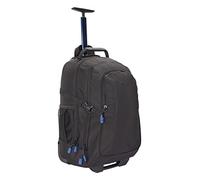 Mountain Warehouse Voyager 35-l-Rucksack mit Rädern - versteckte Riemen, Laptop-kompatibel, lässige und multifunktionale Reisetasche - Für Camping, tägliches Pendeln, Herbst Tiefschwarz Einheitsgröße