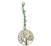 MouyouGlow Natürlicher Kristall Schlüsselanhänger - Baum des Lebens Anhänger aus Heilstein, Eleganter Schlüsselbund für Autoschlüssel, Handtasche, Rucksack als Geschenkidee für Geburtstag (Grün)