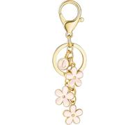 MouyouGlow Personalisierter Schlüsselanhänger mit Initiale Blume Charm, Buchstabe A-Z Anhänger für Damen, Süßes Geschenk für Handtasche Rucksack Keyring Freundin (Rosa)（Buchstabe L）