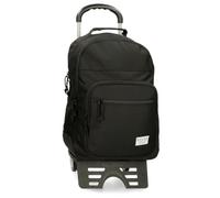 MOVOM Always on The Move Schulrucksack mit Doppelfach, Schwarz, 31 x 42 x 13 cm, Polyester, 21,12 l, Schwarz, Schulrucksack mit Zwei Fächern